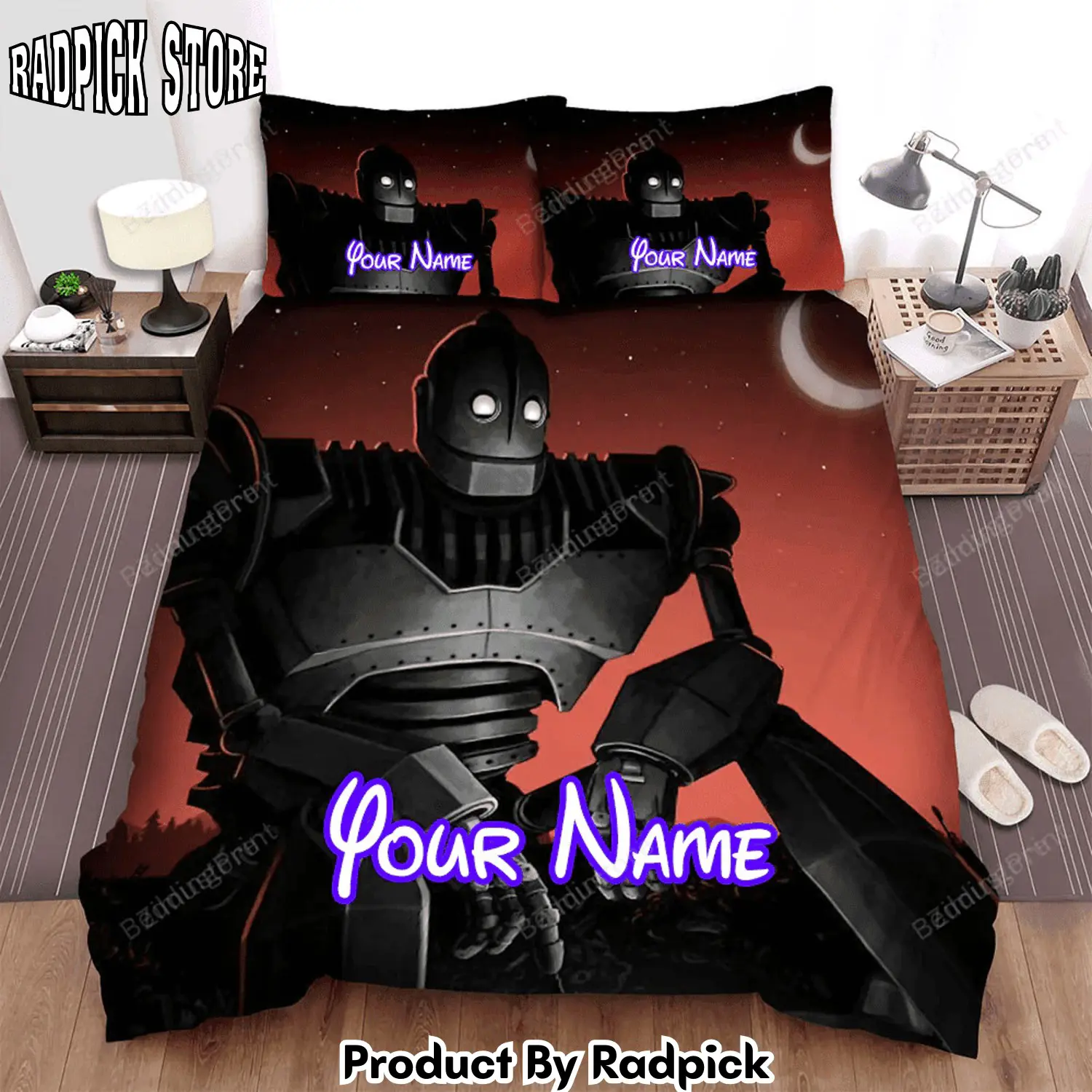 Radpick the iron giant make friend movie poster bed sheets duvet cover personalized name bedding sets rp3271195
